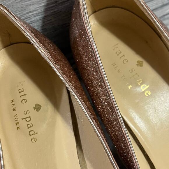 Kate Spade Womens Krysta Bow Pump Pink Glitter Patent Leather Heels 9 - Picture 11 of 15